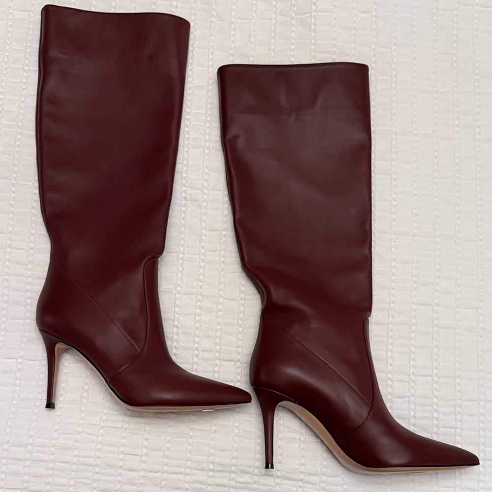 Gianvitto Rossi Merlot Burgundy Hansen Leather Boots